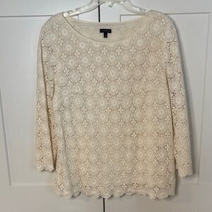 Talbots Women's Cream Lace Blouse